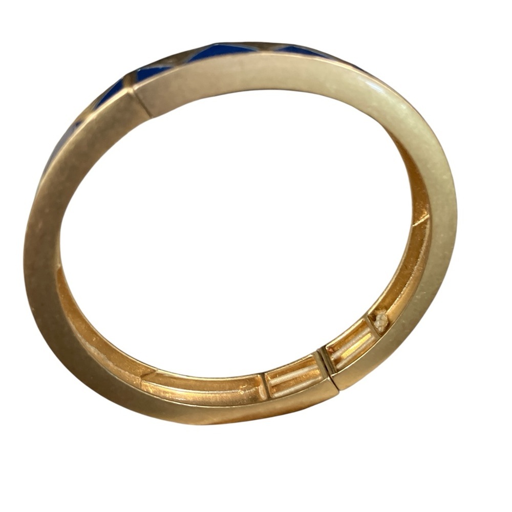 Lia Sophia On Point Geometric Gold and Blue Bangle - Picture 4 of 7